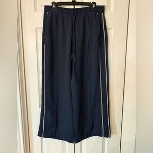 Abercrombie & Fitch Navy Blue Wide-Leg Track Pants MS
